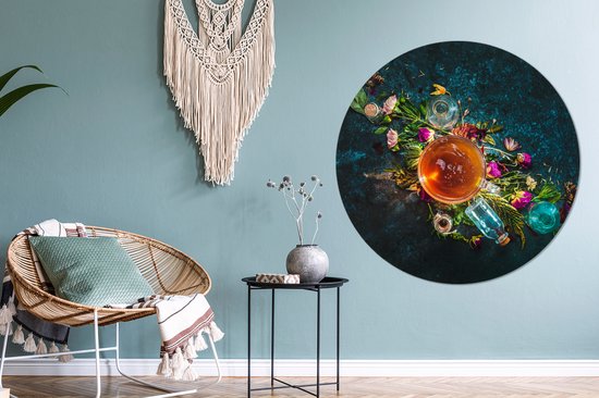 Tisane Assiette en plastique cercle mural ⌀ 120 cm - impression photo sur cercle mural / cercle vivant (décoration murale) XXL / Groot format!
