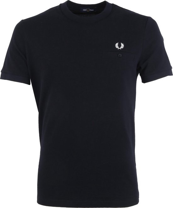 Fred Perry - T-Shirt Donkerblauw M8531 - Heren - Maat XL - Modern-fit