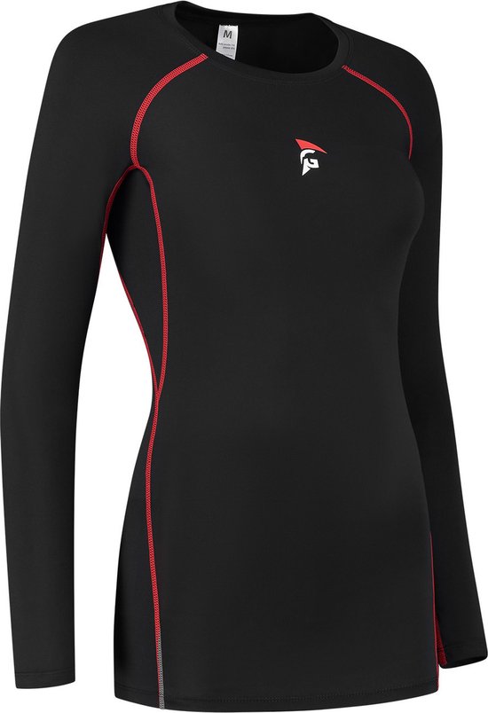 Navnnet Sporttop voor dames met lange mouwen, sporttop voor fitness, strak, rugvrij, gymtop, buikvrij, gevoerd, yoga shirts, L