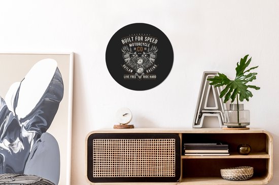 WallCircle - Wall Circle - Wall Circle Inside - Mancave - Ailes - Vintage - Moteur - 30x30 cm - Décoration murale - Peintures Ronds