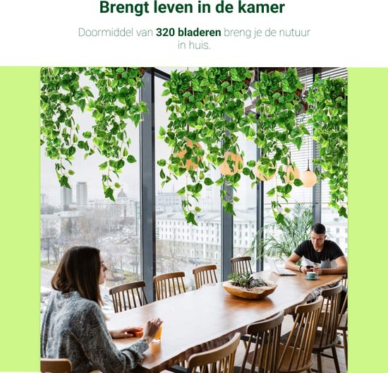 Hedera Kunst Hangplant - 4 Stuks - 110 cm - Nep Planten - Klimop Slinger - Voor Binnen en Buiten