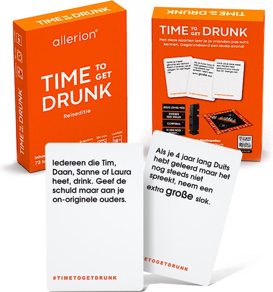vertel het me evenaar Actie Allerion Time to get Drunk Travel Edition – Drankspel met 73 Kaarten –  Pocket Drank... | bol.com
