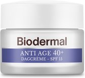 Bol.com Biodermal Anti Age dagcrème 40+ - Dagcrème met hyaluronzuur en vitamine C - met SPF15 - anti rimpel creme vrouwen - 50ml aanbieding