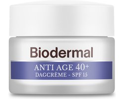 Biodermal Anti Age dagcrème 40+ - Dagcrème met hyaluronzuur en vitamine C - met SPF15 - anti rimpel creme vrouwen - 50ml