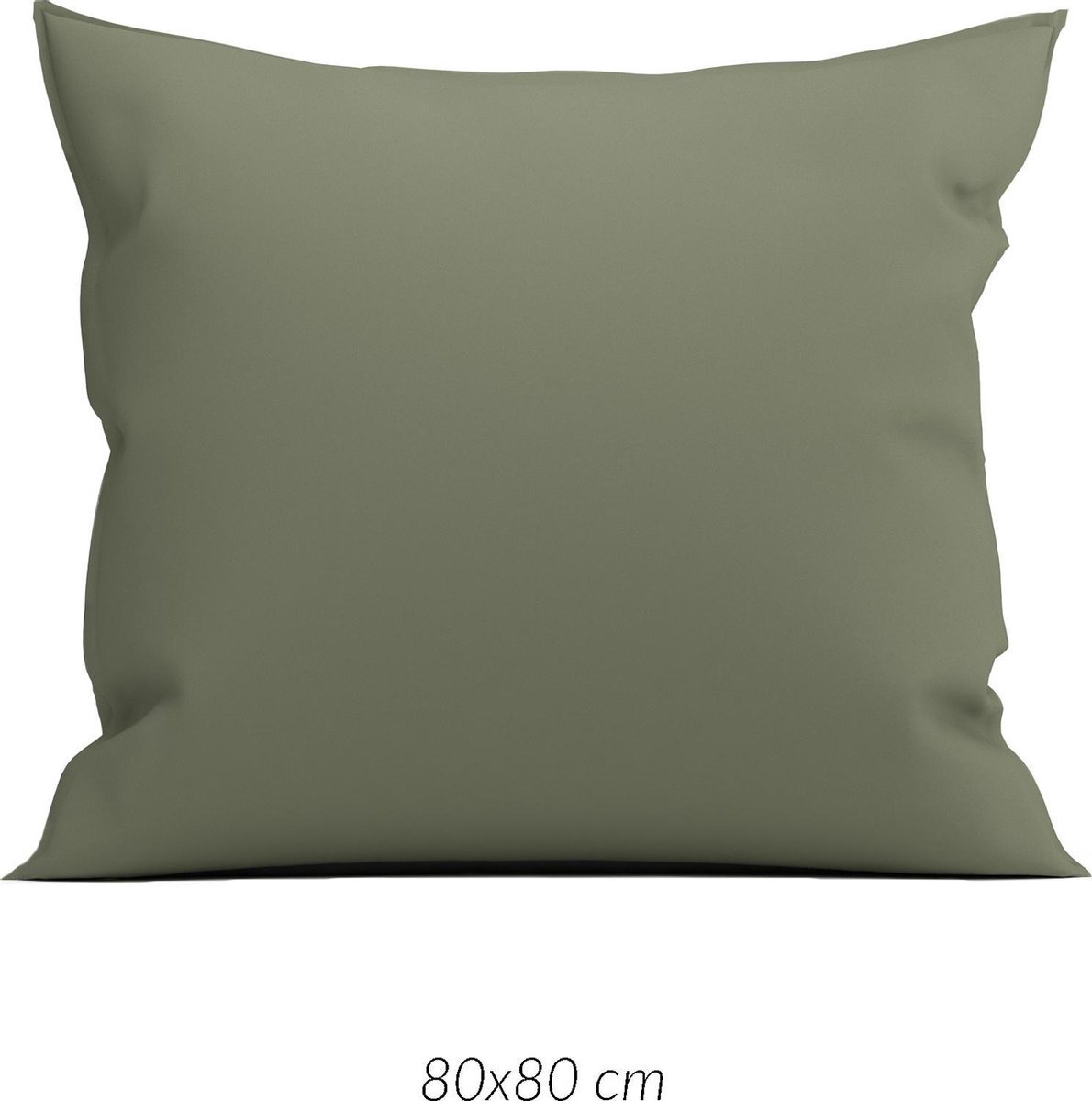 ZO! Home Satinado 2-pack katoen/satijn kussenslopen groen - 80x80 - luxe uitstraling - zachte kwaliteit
