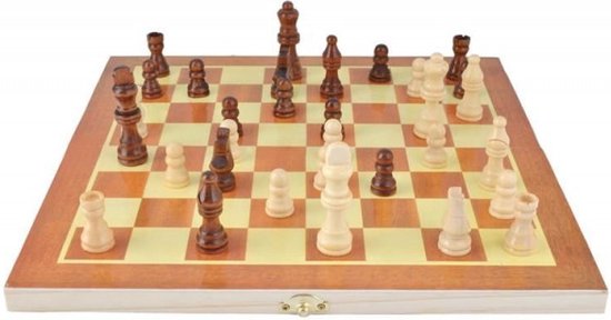 Afbeelding van het spel Schaakbord - Schaakbord hout - Schaakset - Schaakstukken - Schaakspel hout volwassenen - Schaakbord met schaakstukken - Schaakborden