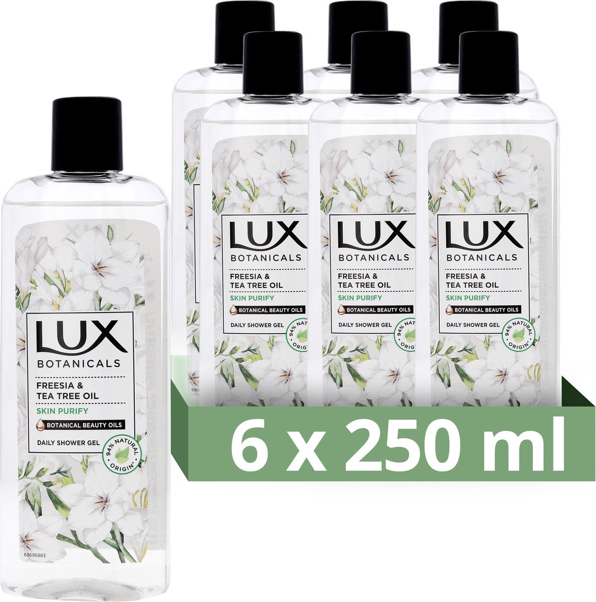 Lux Botanicals Freesia & Tea Tree Oil Douchegel - 6 x 250 ml - Voordeelverpakking