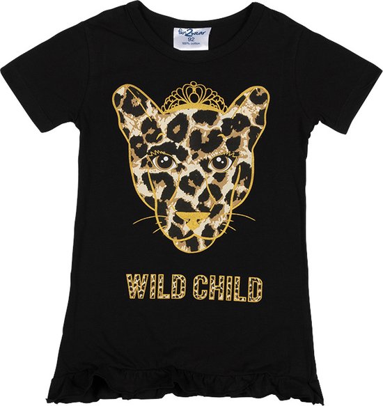 Fun2Wear - Wild Child nachthemd - Zwart - Maat 98 -