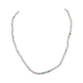 Silventi 9SIL- Collier de perles Collier de perles de pierres précieuses - Femme - Morganite - 3 mm - Fermoir en Argent - 40 + 5 cm - Rose clair - Plaqué or (Plaqué or / Or sur Argent)