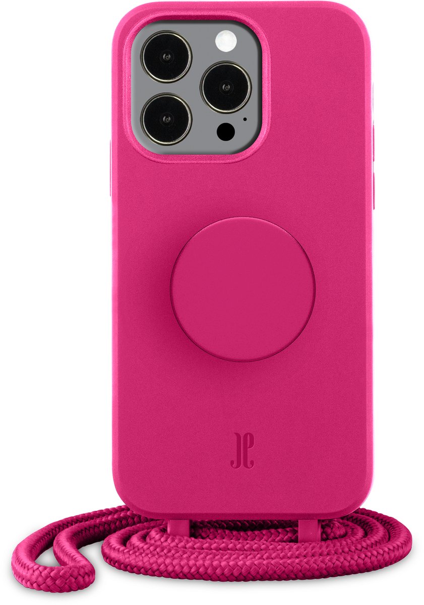 Just Elegance x PopSockets Telefoonhoesje met telefoonbutton [telefoon accessoires] voor Apple iPhone 13 Pro Max - Neon Roze