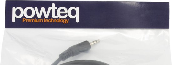 Powteq - 20 cm premium audiokabel - 2x RCA naar 3.5 mm jack (hoofdtelefoonaansluiting) - Stereo - Powteq