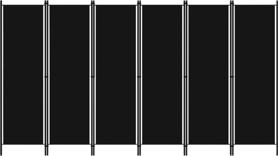 vidaXL - Kamerscherm - met - 6 - panelen - 300x180 - cm - zwart