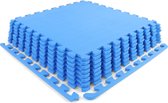RAMROXX - Fitness puzzelmat - 50x50x1 cm - 8 stuks - blauw