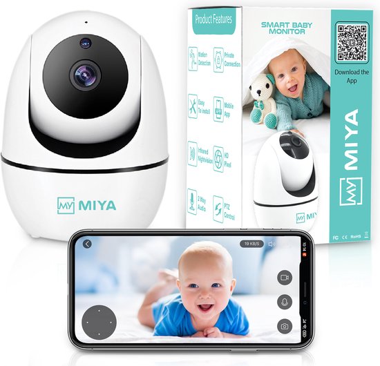 Moniteur bébé Miya W5 HD - Babyfoon Babyfoon avec caméra - Smart avec  application 