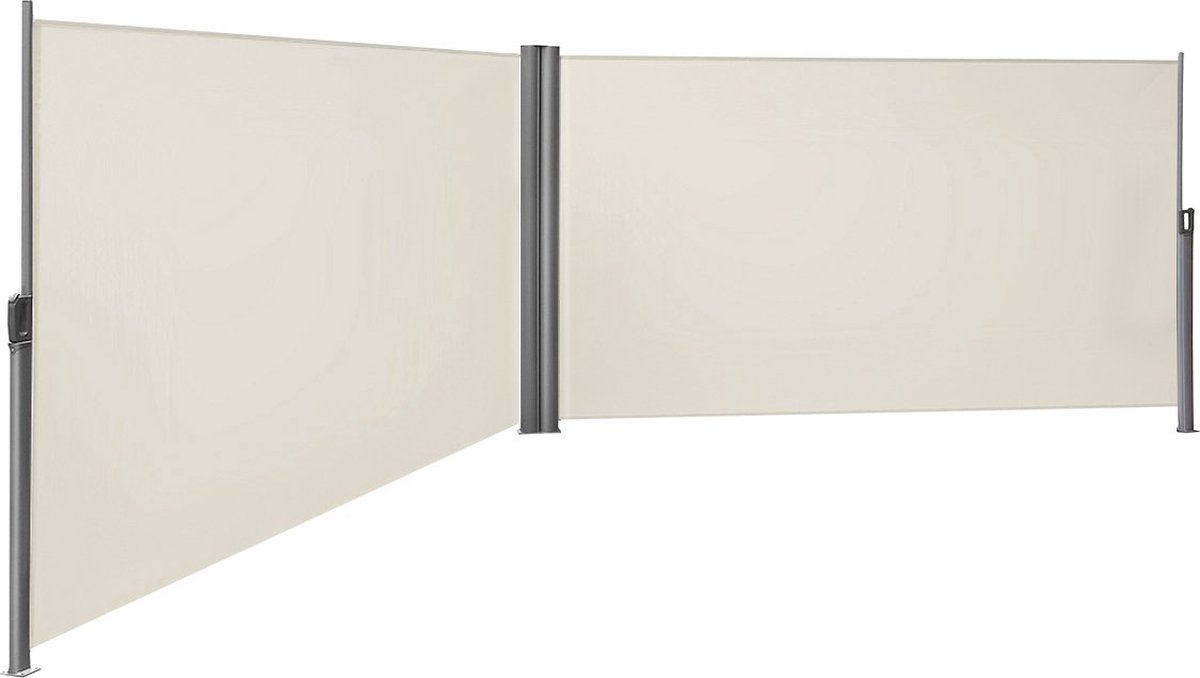 IN.HOMEXL Lorenza - Windschermen - Zijluifel - Tuinscherm uittrekbaar dubbel 600 x 160cm - Beige