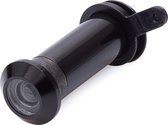 1x stuks deurspion / deurspionnen zwart met afsluitklepje 1,2 cm - kijkgat in deur - deurdikte 31-56 mm - inbraakpreventie / deurbeveiliging