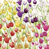 20x Gekleurde 3-laags servetten tulpen 33 x 33 cm - Voorjaar/Lente thema