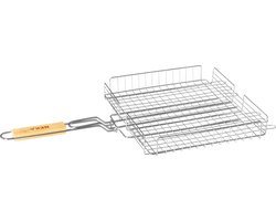 Neka BBQ/barbecue grill mand - 63 x 35 cm - Hamburgergrill - roosters voor op de barbecue