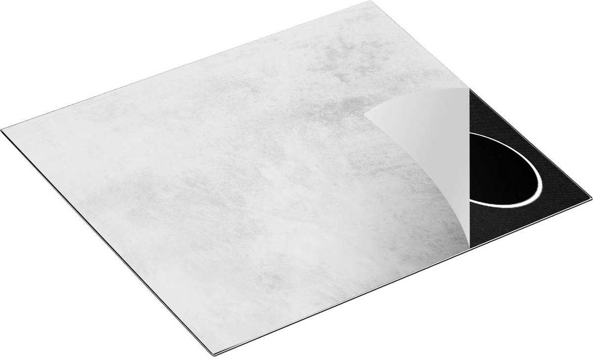Chefcare Inductie Beschermer Witte Muur met Grijs - 59x51 cm - Afdekplaat Inductie - Kookplaat Beschermer - Inductie Mat