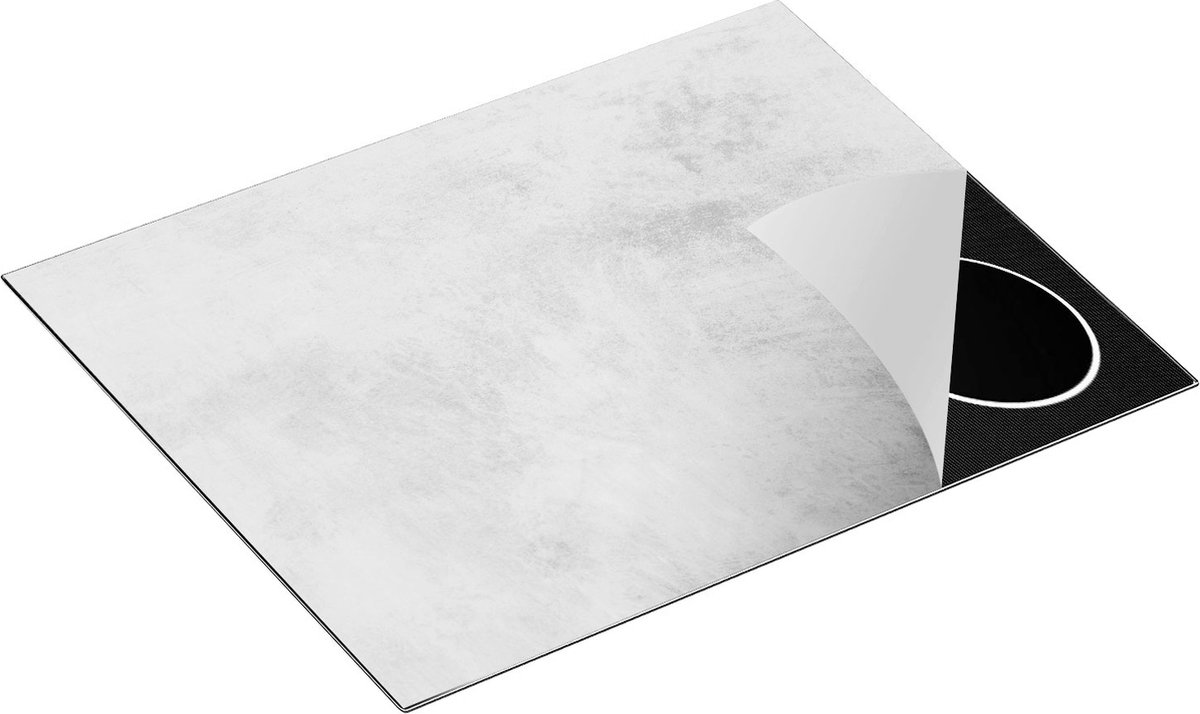 Chefcare Inductie Beschermer Witte Muur met Grijs - 65x55 cm - Afdekplaat Inductie - Kookplaat Beschermer - Inductie Mat
