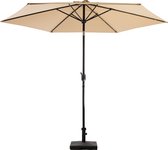 Parasol MaxxGarden Stick - parasol de jardin et de balcon - système à enroulement - 300 cm - Taupe