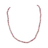 Silventi 9SIL-22438 Collier de perles Gemmes - Femme - Rodochrosite - 3 mm - Fermoir Argent - 40 + 5 cm - Rose - Plaqué Or (Plaqué Or / Or sur Argent)