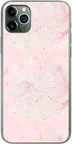 iPhone 11 Pro Max hoesje - Marmer - Roze - Glitter - Goud - Patronen - Siliconen Telefoonhoesje