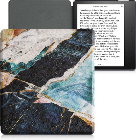 thumbnail image 2 of Kwmobile Fabric Case For Kindle Oasis 10th Gen - Green Cover With Magnetic Closure & Strap 2 of 12