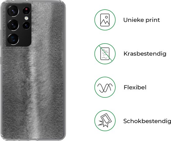 Coque Samsung Galaxy S21 Ultra - Argent - Imprimé béton - Abstrait - Coque en Siliconen téléphone -