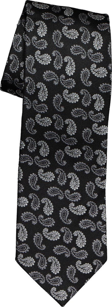 Michaelis stropdas - zwart paisley dessin - Maat: One size - Michaelis