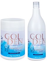 Golden Protein BLUE pakket 1000 ml shampoo + 1000g haarmasker (NO YELLOW haar system ) voor thuiszorg na de behandeling proteine haar stijlen zonder parabenen, sulfaten en siliconen