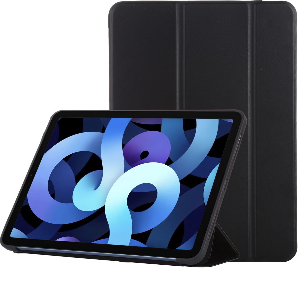 Mobigear Tablethoes geschikt voor Apple iPad Air 5 (2022) Hoes | Mobigear Tri-Fold Gel Bookcase - Zwart
