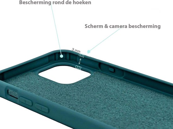 Arara Silicone Case iPhone 12 / 12 Pro Siliconen Case Dark Green with Dark Green Lanyard / Back Cover / Case / iPhone