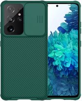 Telefoonhoesje geschikt voor Samsung Galaxy S21 Ultra - Nillkin CamShield Pro Case - Groen