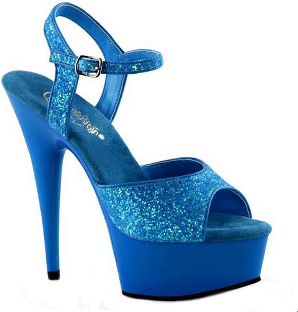 Neon blauwe glitter sandalen Caydence 39 - Merkloos