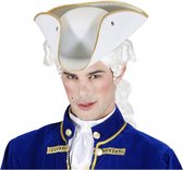 Witte driesteek verkleed hoed voor volwassenen - Admiraal/Lakei/Piraat Tricorn hoed
