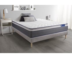 Complete boxspring met matras tweepersoons- Actisom Actilatex plus grijs - Latex en traagschuim - 180 x 220 cm
