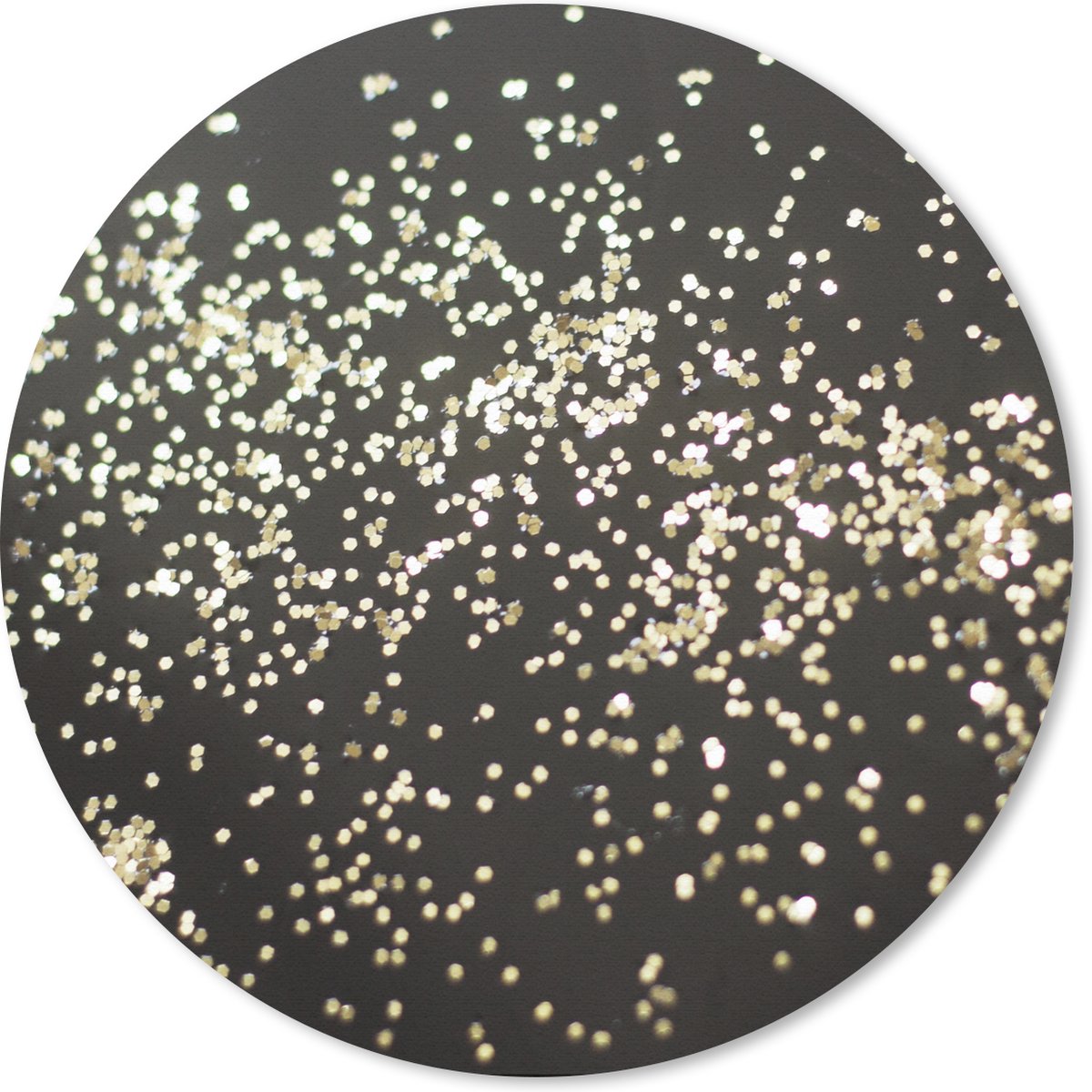 Muismat rond 20x20 cm - Mousepad Marmer - Zwart - Goud - Ronde muismatten