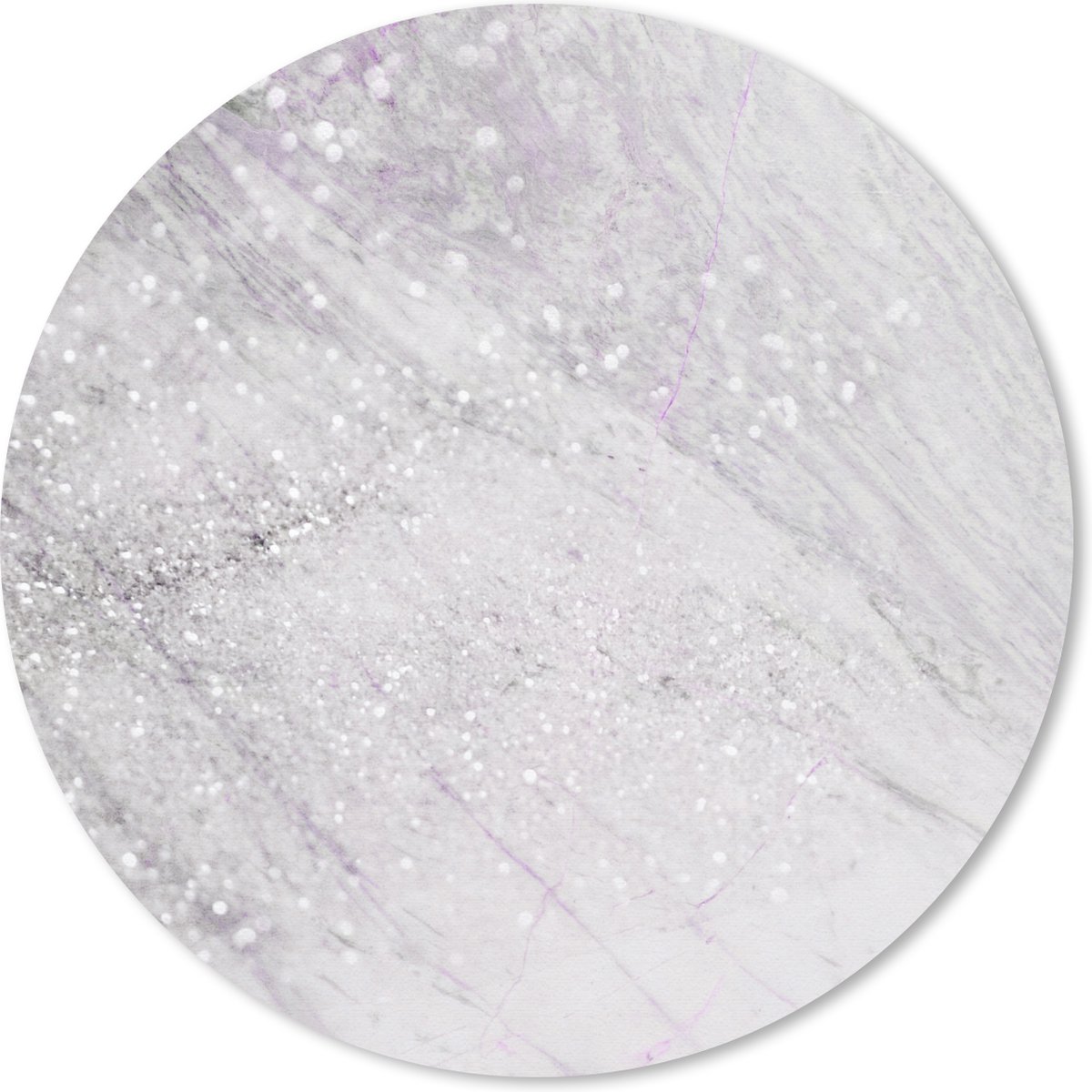 Muismat rond 30x30 cm - Mousepad Marmer - Aderen - Paars - Ronde muismatten