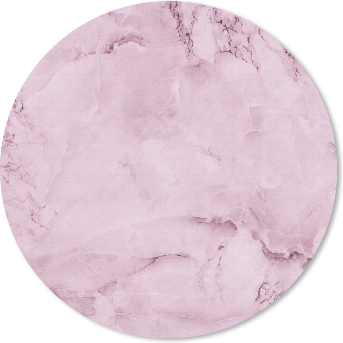 Muismat rond 40x40 cm - Mousepad Marmer - Roze - Luxe - Ronde muismatten