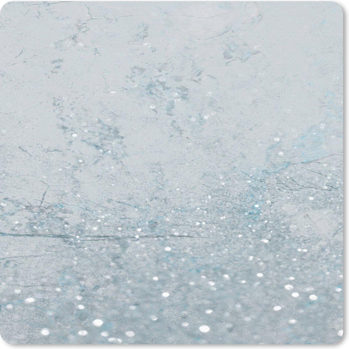 Muismat 20x20 cm - Mousepad Marmer - Blauw - Glitter - Muismatten