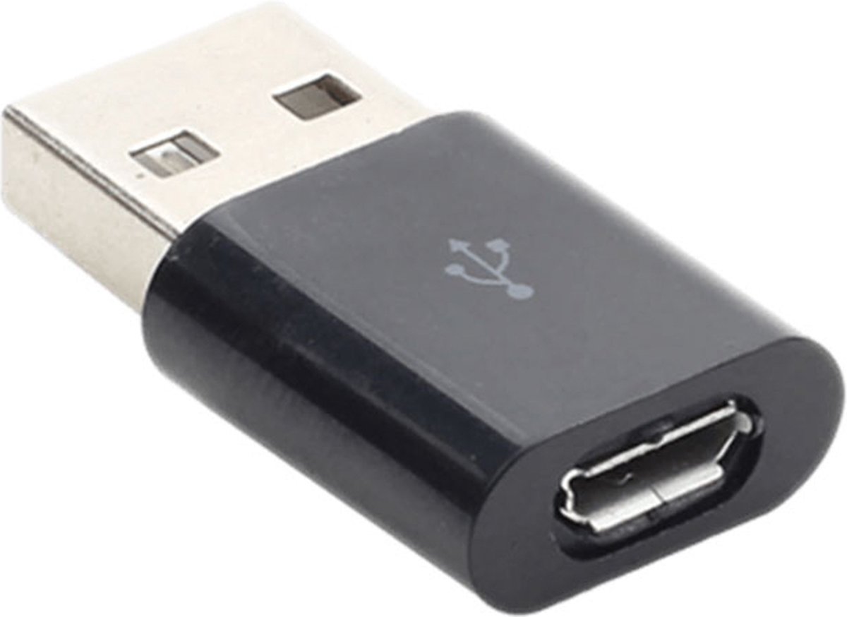 DW4Trading Adapter USB A Male naar Micro B USB Female - Verloop - Zwart