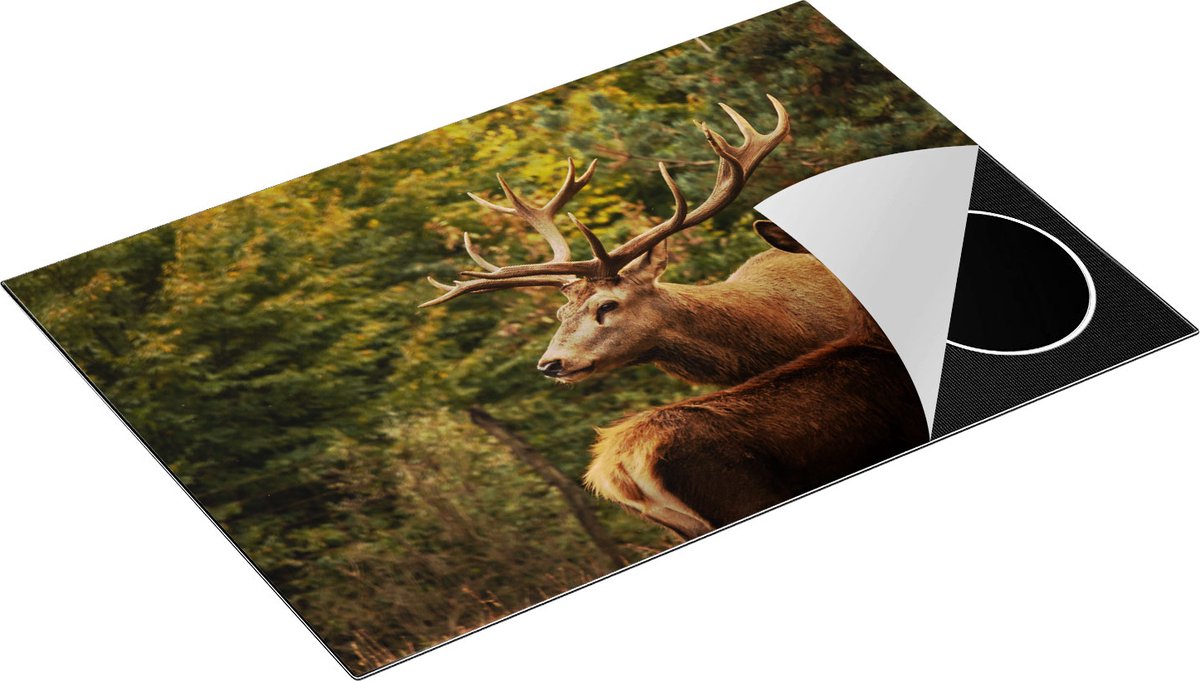 Chefcare Inductie Beschermer Twee Herten in het Bos - 77x51 cm - Afdekplaat Inductie - Kookplaat Beschermer - Inductie Mat