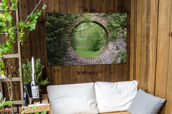 Affiche de jardin - Parc - Nature - Vert - Transparent - 120x80 cm - Jardin - Décoration de jardin- Toile jardin