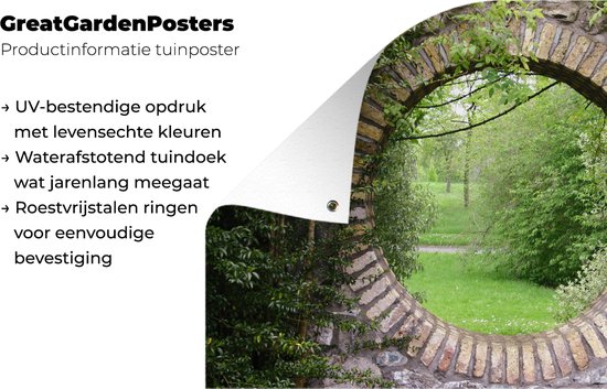 Affiche de jardin - Parc - Nature - Vert - Transparent - 120x80 cm - Jardin - Décoration de jardin- Toile jardin