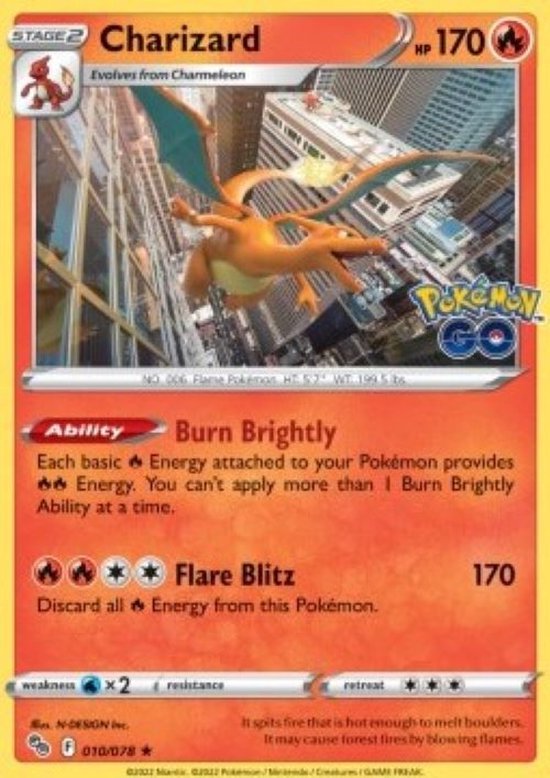 Afbeelding van het spel Trading Card - Pokémon - Charizard Pokemon Go - Pokémon Kaarten