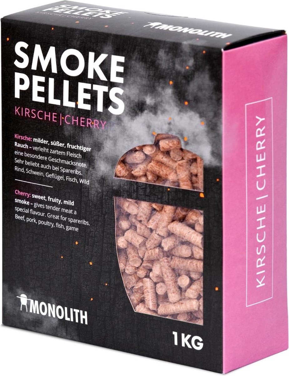 Rook Pellets - Kersen - 1KG - Zorgt voor een heerlijke rooksmaak - Monolith - Rookhout BBQ