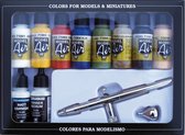 Vallejo 71167 Basic Model Air Color -10x17ml Acryl with Airbrush Verf set