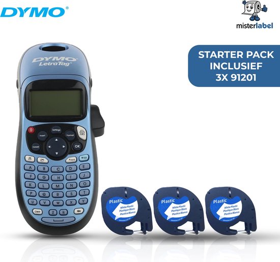 Dymo LT-100H LetraTag Labelprinter Starterpack Inclusief 3x 91201 zwart/wit...