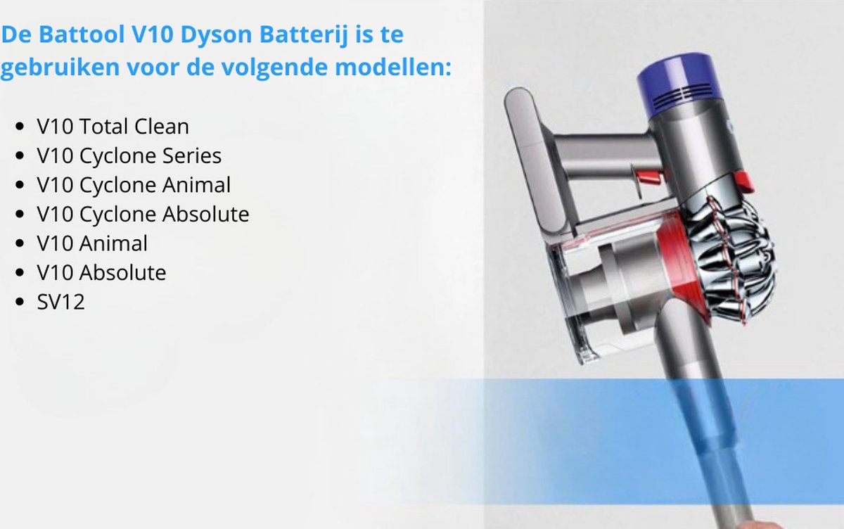 Batterie de rechange SIDANO - Batterie pour Dyson V10 / SV12 Dyson -  Absolute, Animal